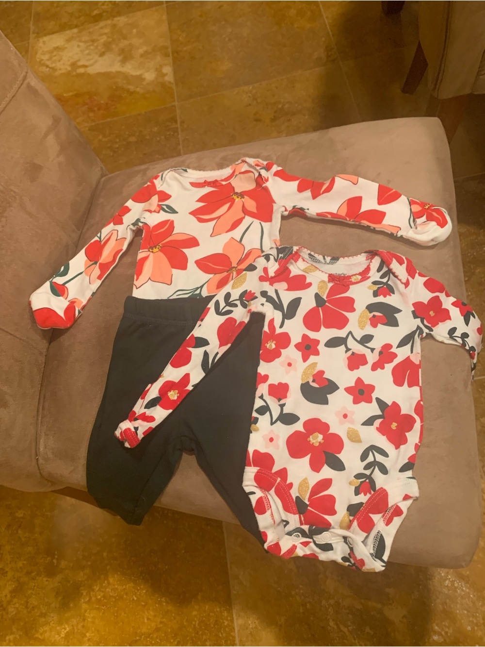 Baby Red and Green Festive Long Sleeve Outfits